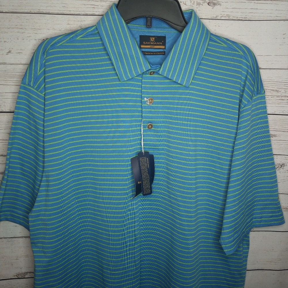 SAKMANN GOLF SUPERIOR PERFORMANCE MEN'S LARGE POLO